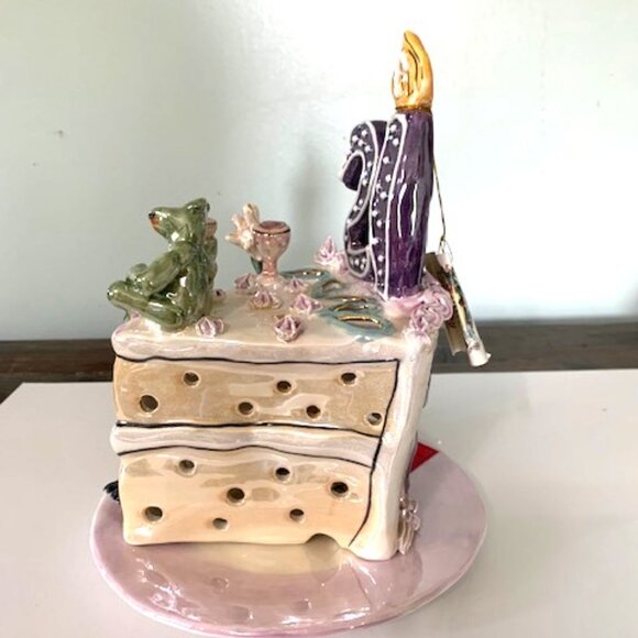 Blue Sky Clayworks "21” Birthday Cake tea light by Heather Goldminc - Picture 3 of 10